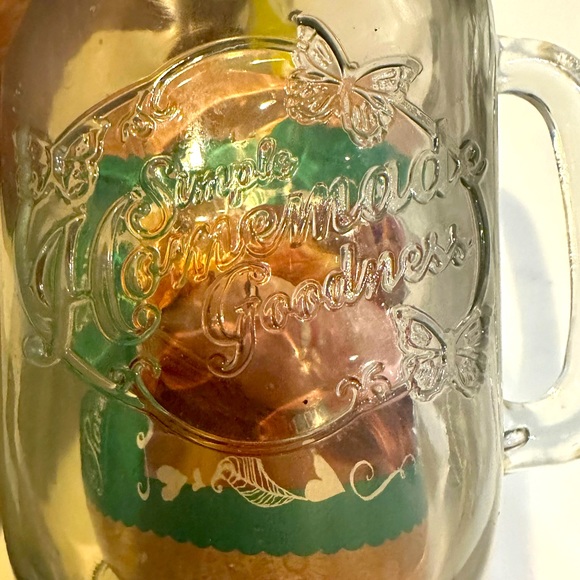 PIONEER WOMAN 32oz CLEAR LEMONADE MASON MUG WITH STRAW SIMPLE HOMEMADE GOODNESS - Picture 12 of 13